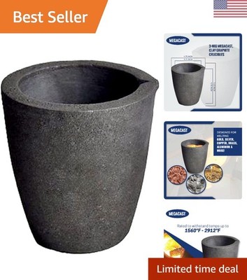 Durable 6KG Clay Graphite Crucible for Jewelry Casting & Metalwork - 5.5'' Length