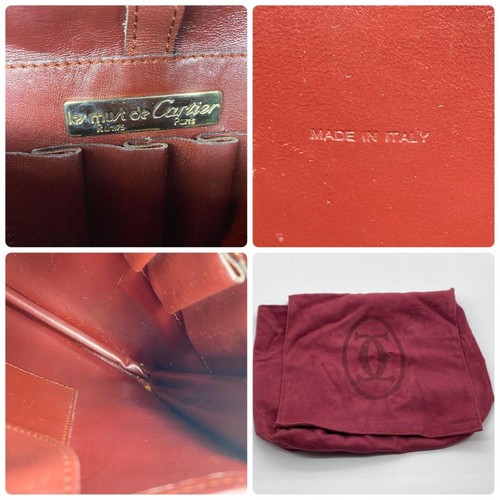 Borsa a tracolla Cartier Must Line bordeaux tracolla pelle bordeaux autentica - Foto 22 di 22