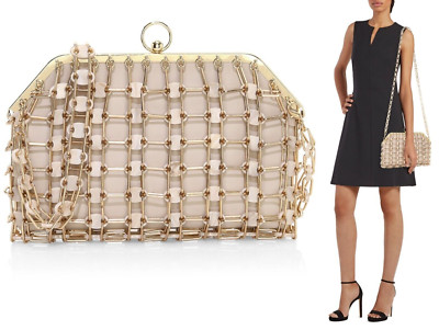 Cult Gaia Amber Clutch Womens Chain Link Crossbody Shoulder Bag Purse Soil Multi