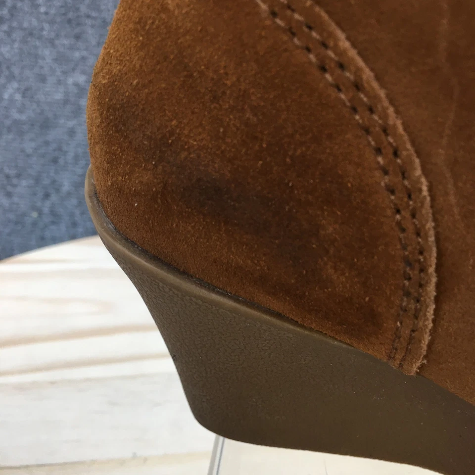 Merona ботинки женщин 8 Kadence чукка коричневый кожаный шнурует вверх лодыжки верхний на танкетке каблуки - Изображение 4 из 4