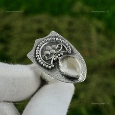 925 Sterling Silver Crystal Quartz Gemstone New Stackable Promise Ring Jewelry