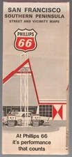 San Francisco Southern Peninsula Street Vicinity Maps 1971 Phillips 66 Oil Gas