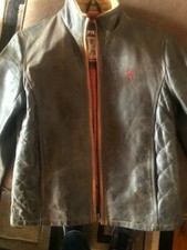 Ferrari Fila Ladies Vintage Couture Jacket Size S - Very Rare Distressed Leather