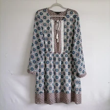 Signature Studio Womens Multicolor Floral Print Cottagecore Shift Dress Size XL