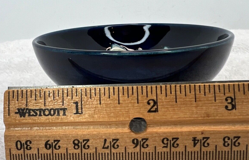 Moorcroft Vintage Cobalt Blue 3.5" Mini Bowl with Clematis Flower Signed - Picture 5 of 6