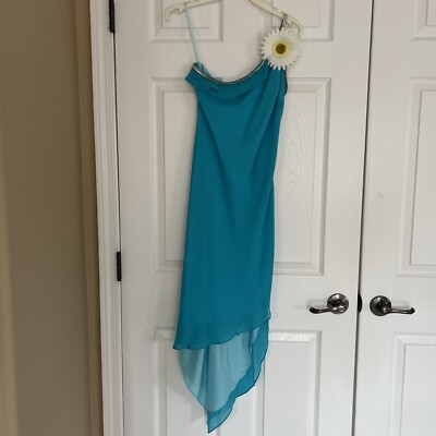 strapless open back dress Amani sleeveless dress- Turquoise main image 1