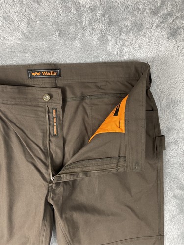 Walls Pants Men's 44x32* Brown Canvas Workwear Hammer Loop Tech/Cargo Pocket - Picture 9 of 12