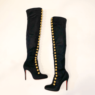 Christian Louboutin Ronfifi Supra 100 flanelle marine cuissardes