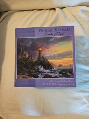 Thomas Kinkade Rock Of Salvation 1000 Piece Jigsaw Puzzle New 2002 ...