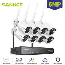 SANNCE 8CH NVR 5MP WIFI Security IP Camera System Two Way Audio Human Detection