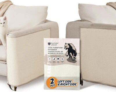 Panther Armor Cat Scratch Couch Protectors [2X Left & Right Arm in Beige] - Natu
