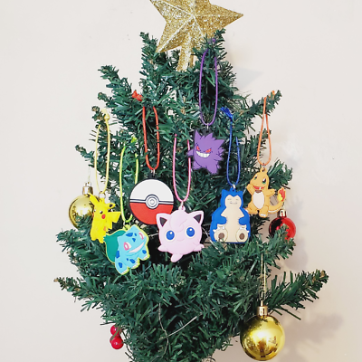 ⚡ Pokemon Christmas tree ornaments 7 piece set ⚡ video game