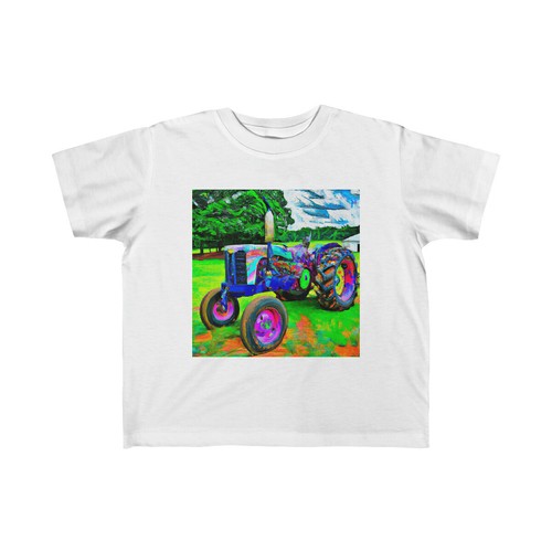 Toddler T Shirt Kids 100% Cotton Tee Old School Tractor Graphic Farm Outdoors - Picture 2 of 9
