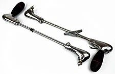 Vintage Unknown Make Chrome Car Auto Spotlight Arm Pair - Parts or Repair -E