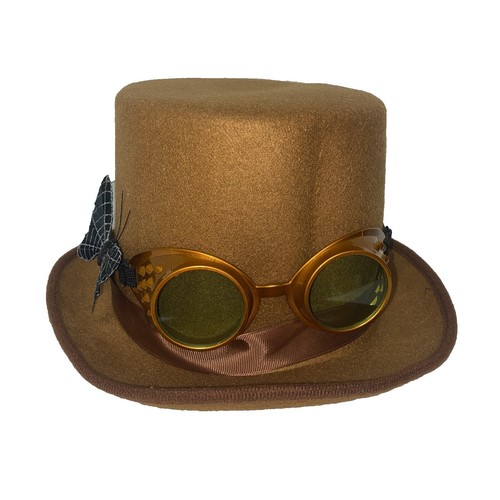 Unisex VTG Festival Adult Steampunk Black Top Hat Gears  display picture 2