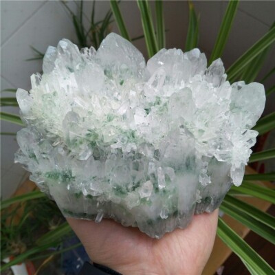 2660g NATURAL Green Ghost pyramid Quartz Crystal Cluster Specimen #E5