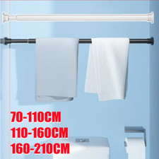 Extendable Spring Loaded Shower Curtain Rod Rail - Different Sizes And Colours