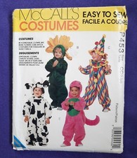 McCall's Costumes Easy to Sew P453 Child Size CC 2 3 4 Dinosaur Bat Flower