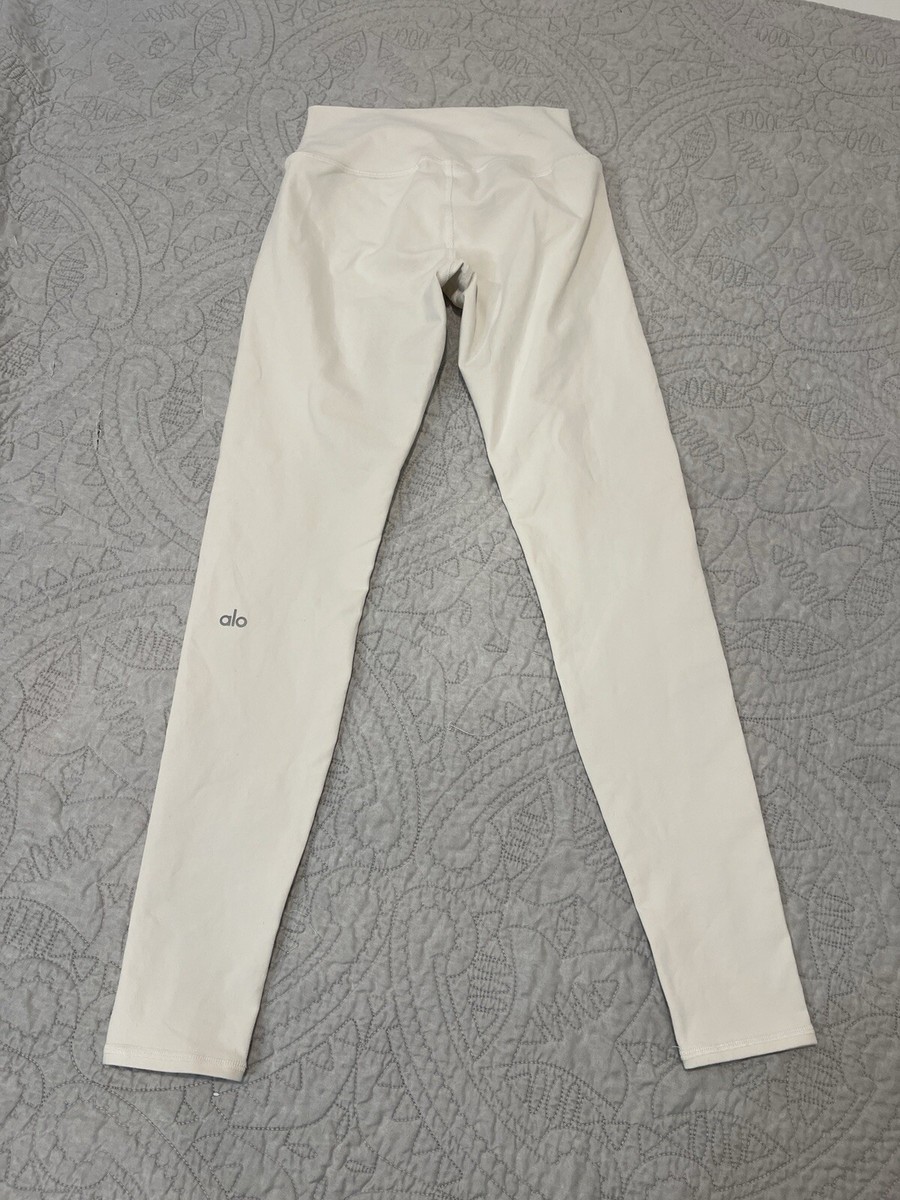 ALO Yoga High-Waist Leggings in Wht Sz S RN 87370 Leisurewear