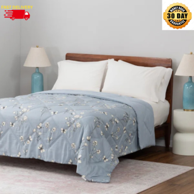 Herringbone Microfiber Down Alternative Blanket Reversible Machine Washable