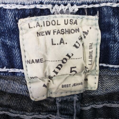 La Idol Bootcut Jeans Women's 5 Blue Denim Cotton Stretch Classic Retro Y2k - Picture 5 of 8