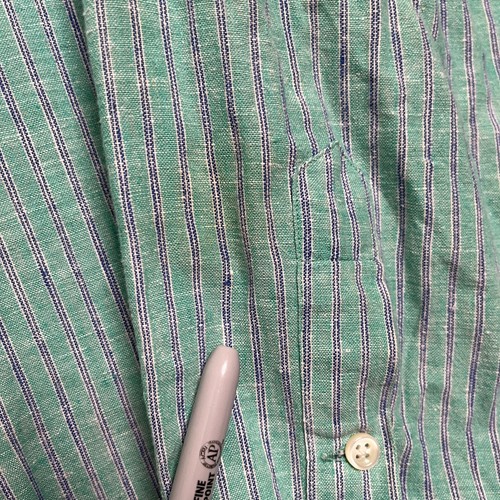 Polo Ralph Lauren Shirt Mens XL Green Striped Linen Ramie Blend Long Sleeve - Picture 5 of 17