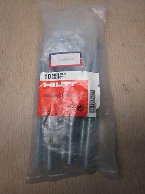 LOT OF 10 NEW HILTI ANCHOR RODS WITH NUTS AND WASHERS HAS-E 58-9 FREE SHIPPING 