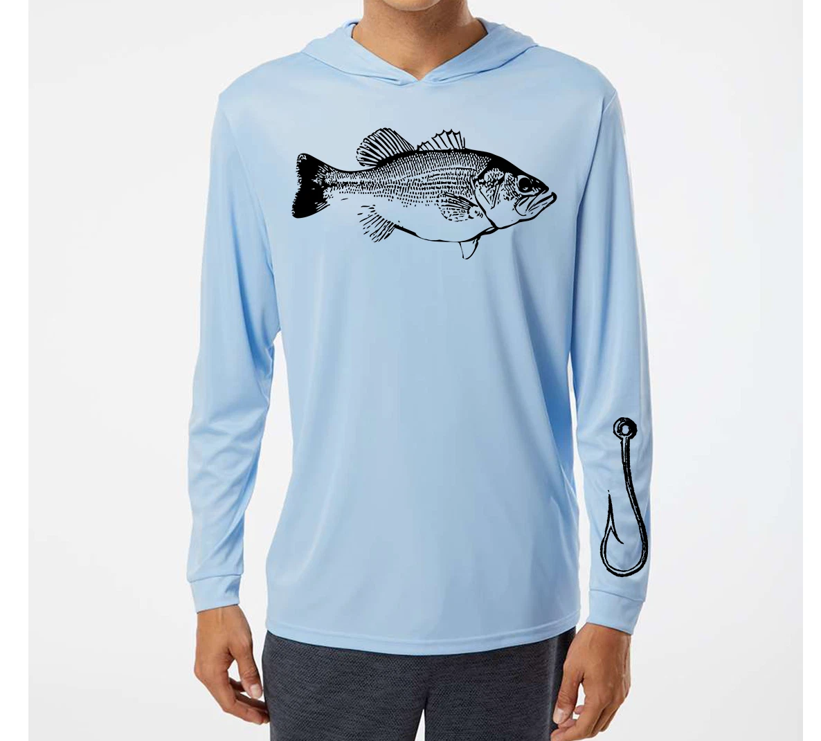 Fisherman Capitan UV Protected UPF 50 Long Sleeve T-Shirt Bass Fishing Hooded