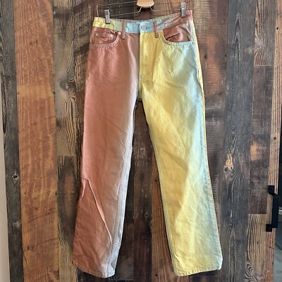 Zara Heatwave Women s Jeans Tie-dye Ombré Rainbow Pastel Size 6