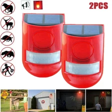 Solar Alarm LED Light Solar Strobe Light Wireless Motion Sensor Detector Outdoor