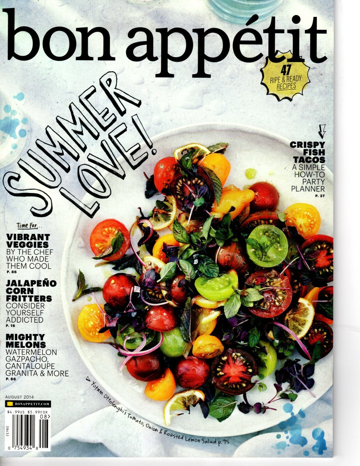 Bon Appetit Magazine August 2014 Summer Love Ottolenghi Fish Tacos
