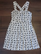 Urban Outfitters Sheet White Dress With Black Fans Print Size 4