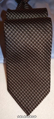 NEW $145 men ALTEA SILK TIE Made in ITALY 3 3/8'' Browns Textured Geometric a46