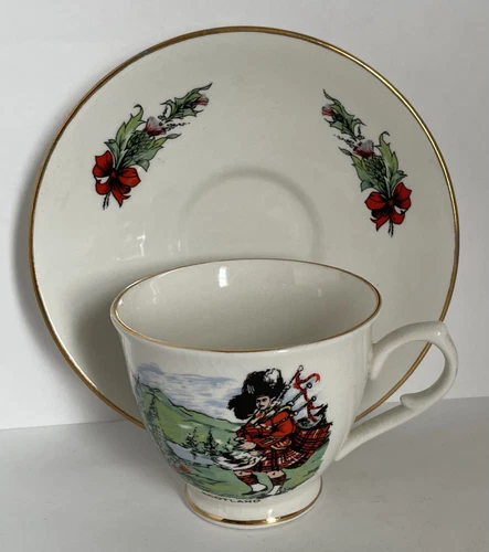 Vintage Old Foley James Kent LTD “Scotland” Cup And Saucer