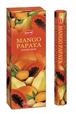 HEM Incense Sticks MANGO PAPAYA Pack of 6 (20 Sticks Each) Scented Sticks.