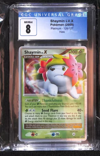2009 POKEMON - PLATINUM - SHAYMIN LV.X HOLO - #126/127 - CGC 8