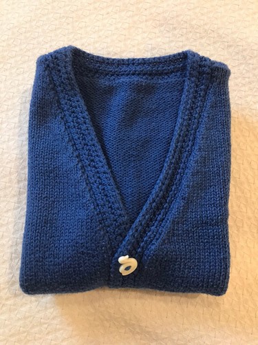 Vintage Handmade Soft Cotton Blue Knit Vest Kids w Duck Buttons V-Neck Sweater S - Picture 6 of 6