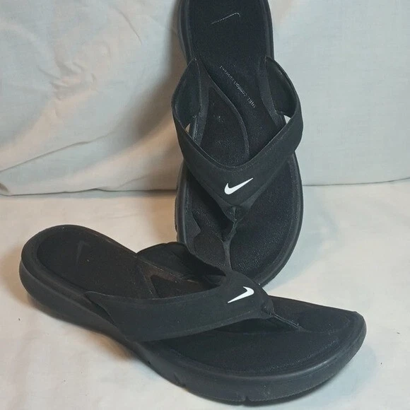 Nike Sandals 10 Black Flip Flops Comfort Memory Foam Thong Woman s