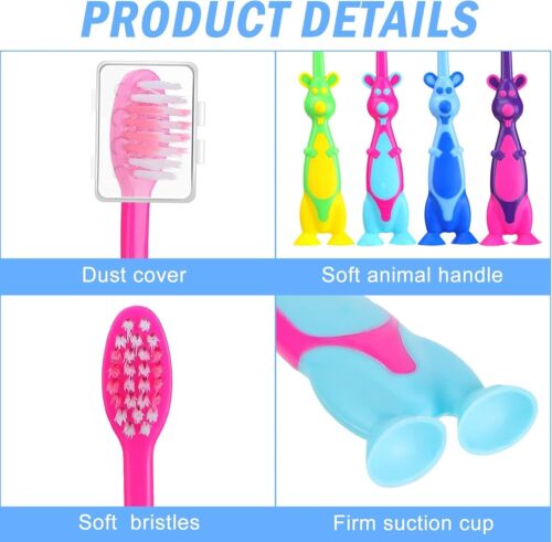 100Pcs Kids Toothbrush Soft Lovely Little Kangaroo Toothbrush for Kid with Cover - Picture 3 of 8