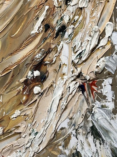 Großes originales abstraktes Impasto Ölgemälde Mitte 20. Jahrhundert im Eichenrahmen - Bild 16 von 24