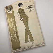Sew Lovely Lingerie By Laverne Devereaux Ladies Pajamas P746 S M 1970 (Lg Pants)