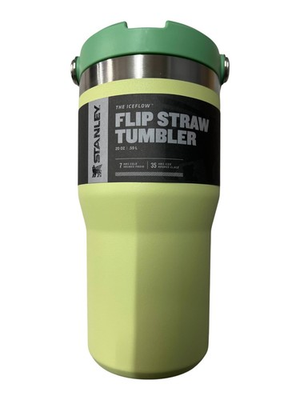 #ad Stanley IceFlow Flip Up Straw Tumbler with Handle 20 oz Citron NEW $22.49