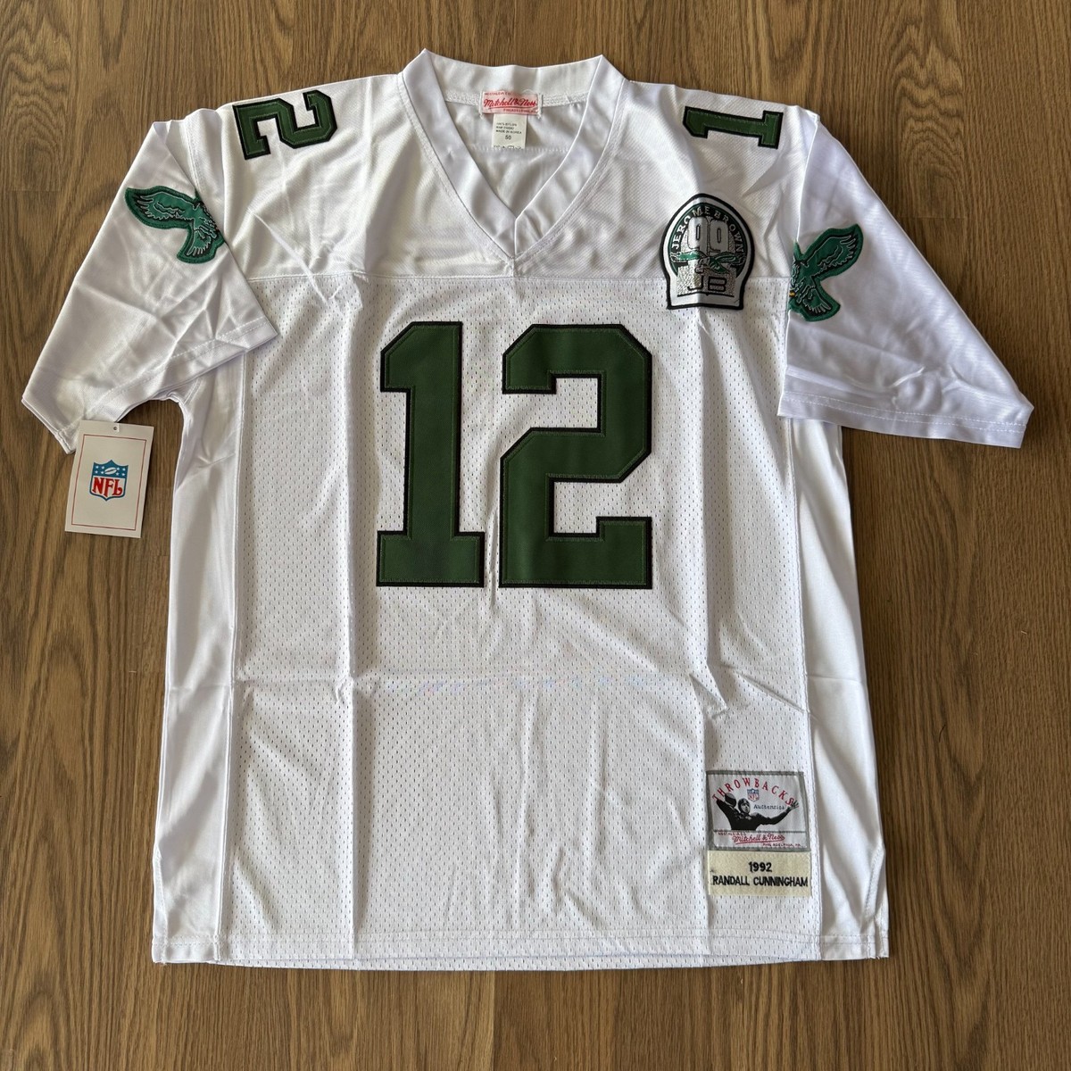 Men's Randall Cunningham Mitchell & Ness Eagles Throwback White