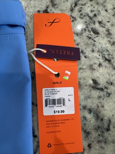 NWT, Freely, Girls Large, Cool Blue Skort, Elastic Waist, Stretchy, Comfortable - Picture 2 of 6