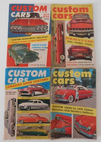 Lot/4 CUSTOM CARS Magazines 1958-60 Headlights Grilles Bumper Chevy Ford Buick