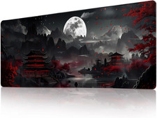 Japanese Desk Mat Mouse Pad Dark Moon Gaming Desk Pad XL Large Mouse Mat Office