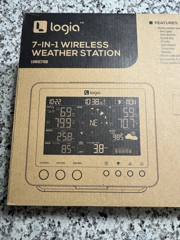 Logia 7-in-1 Wi-Fi Wireless Weather Station W/10-Day / 24-Hour Forecast (NEW) - Image 3 of 4