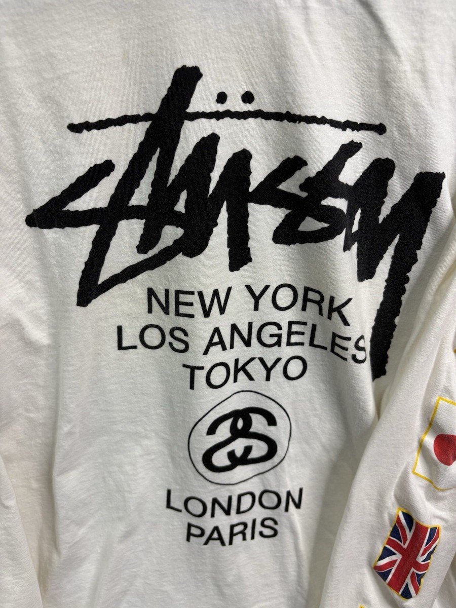 STUSSY New York Los Angeles Tokyo London Paris Long Sleeve Medium