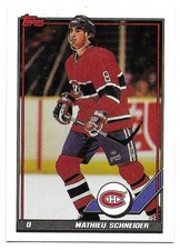 MATHIEU SCHNEIDER 1991-92 TOPPS CARD MINT CONDITION
