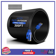 Cat 6 Ethernet Cable Outdoor Waterproof Network Internet Direct Burial 300 FT